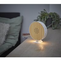Naturgeräuschebox mit LED Beleuchtung Rund Weißesche Holz