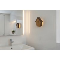 Northpoint Naturgeräuschebox Vogel Gesang Vogelzwitscher mit Echtholz Bewegungsmelder Vogelgeräusche Licht Aufladbar mit Wandhalterung 2-er Set